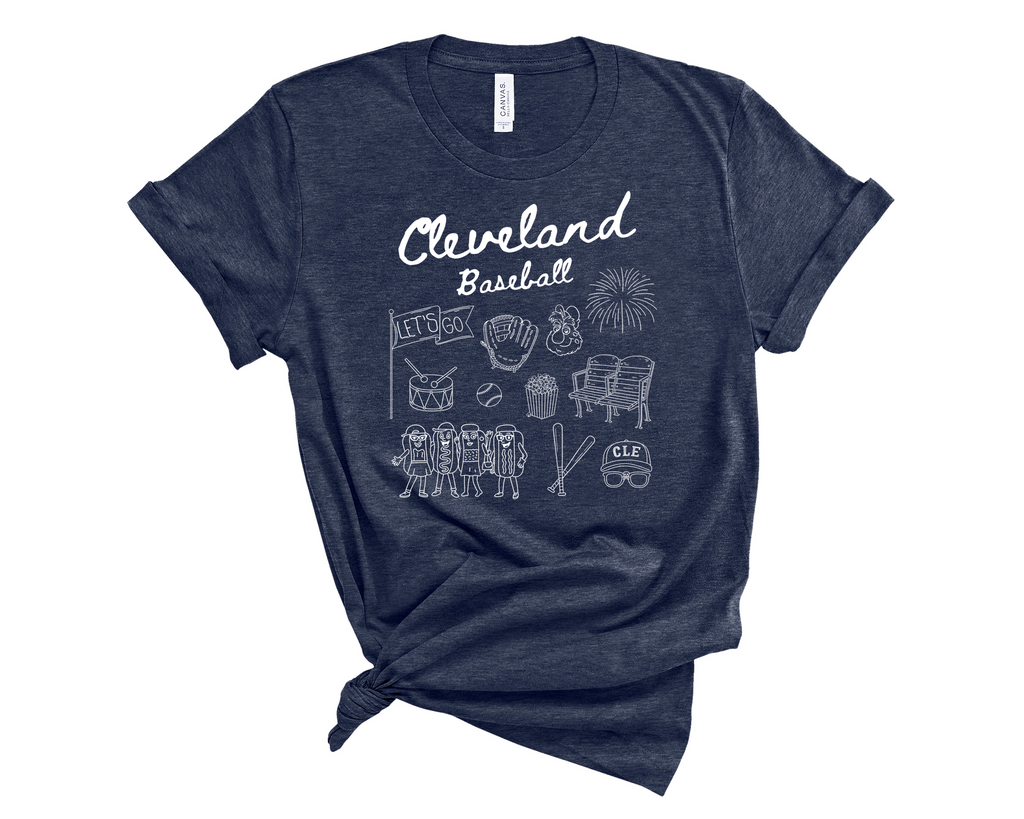Cleveland Baseball Doodle - Tee - Mistakes on the Lake