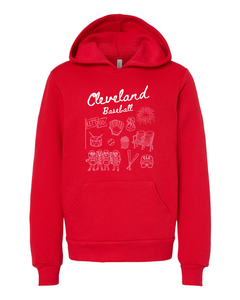 Cleveland Baseball Doodle - Children's Hoodie - Mistakes on the Lake