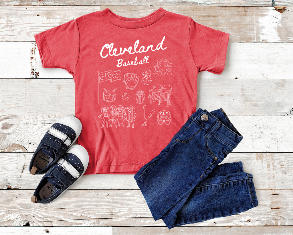Cleveland Baseball Doodle - Children's Tee - Mistakes on the Lake