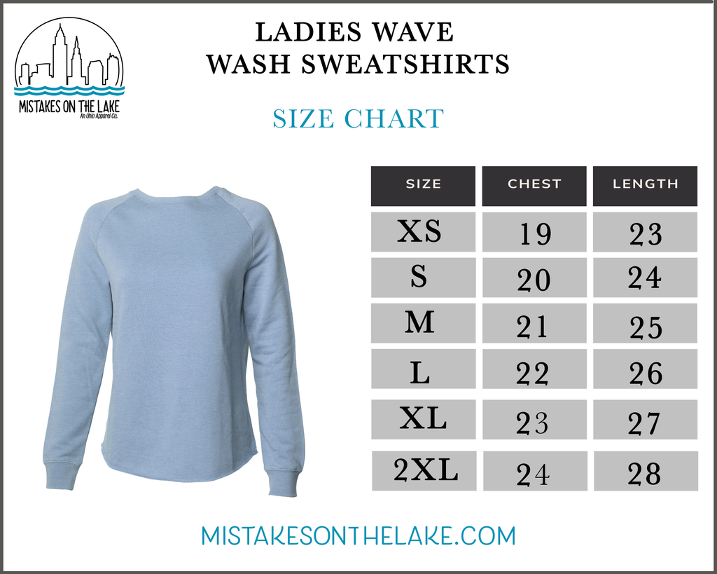 Ladies Ghost Ohio Raw Edge Crew neck Sweatshirt - Mistakes on the Lake