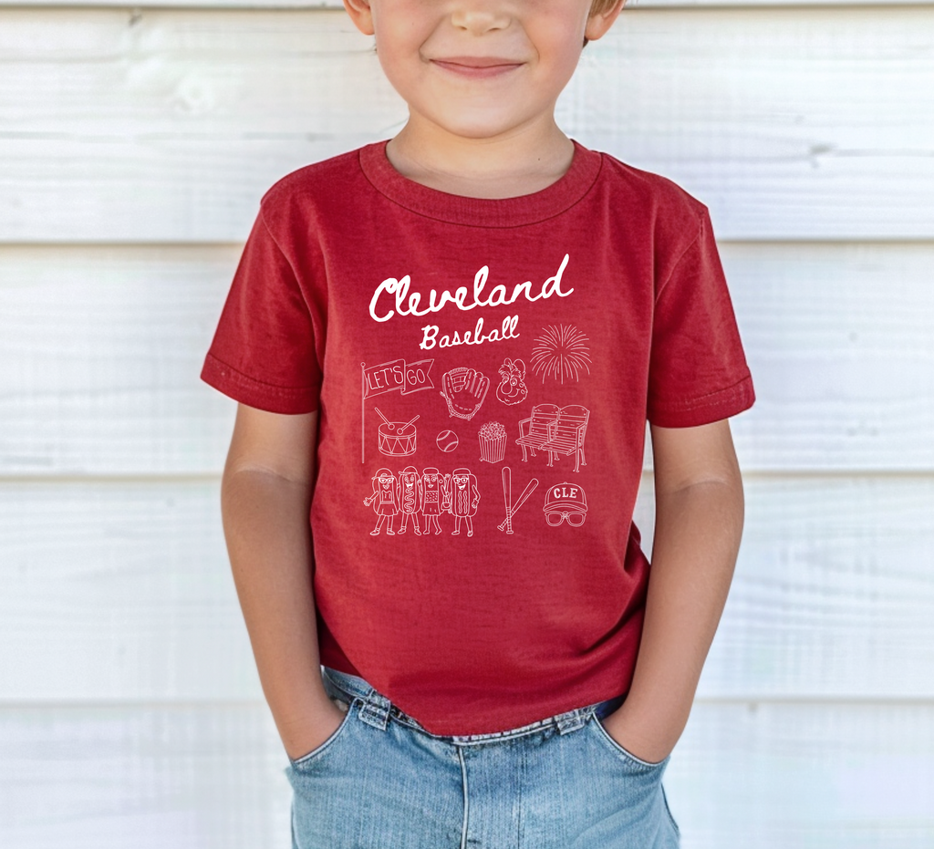 Cleveland Baseball Doodle - Children's Tee - Mistakes on the Lake
