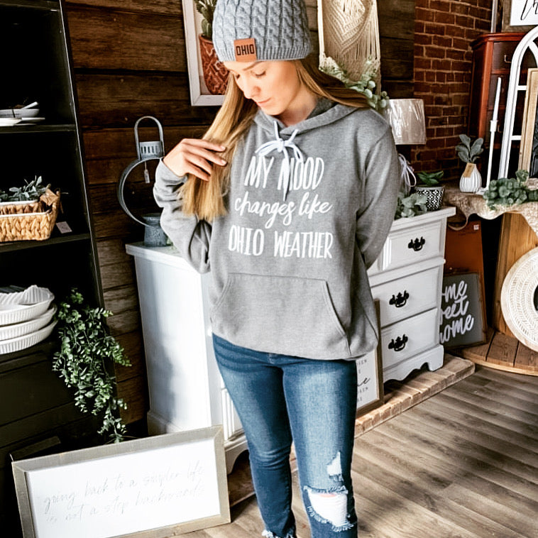 My mood changes like Ohio weather hoodie - Mistakes on the Lake