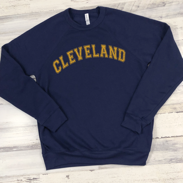 Cleveland Vintage-Style Crewneck Sweatshirt - Sand