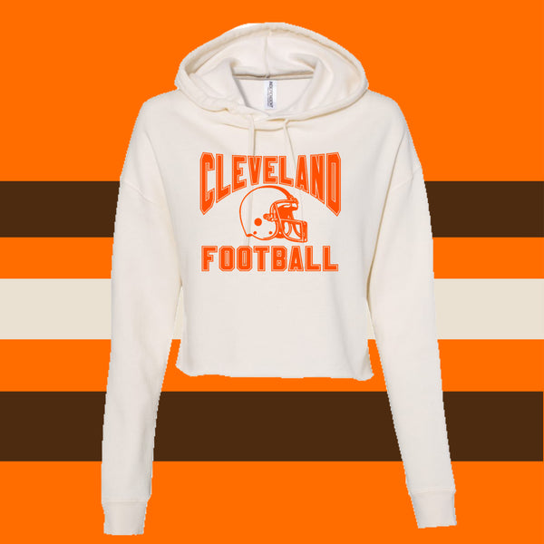 Cleveland Football Bone Ladies Modest Crop Orange Logo / M