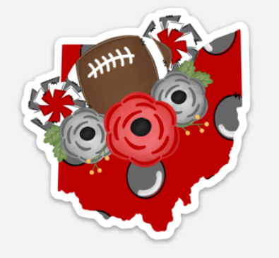Ohio floral football Sticker - Mistakes on the Lake