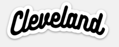 Classic Script Cleveland Sticker - Mistakes on the Lake