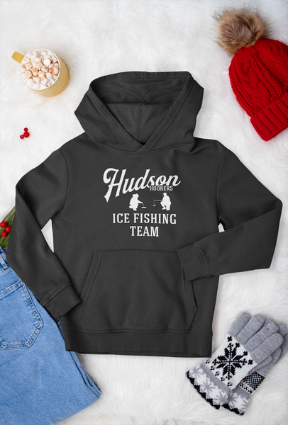 Ice Junkies Outdoors Hoodie, Men's Size 2XL, Black, Ice Fishing
