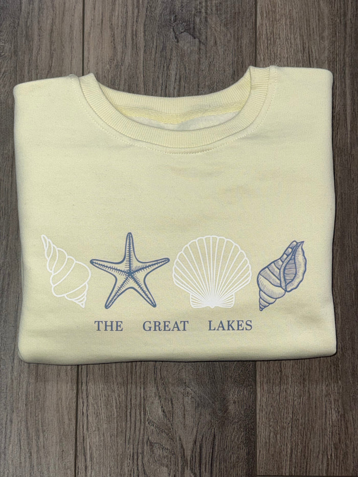 The Great Lakes Lemon Seashell Crewneck