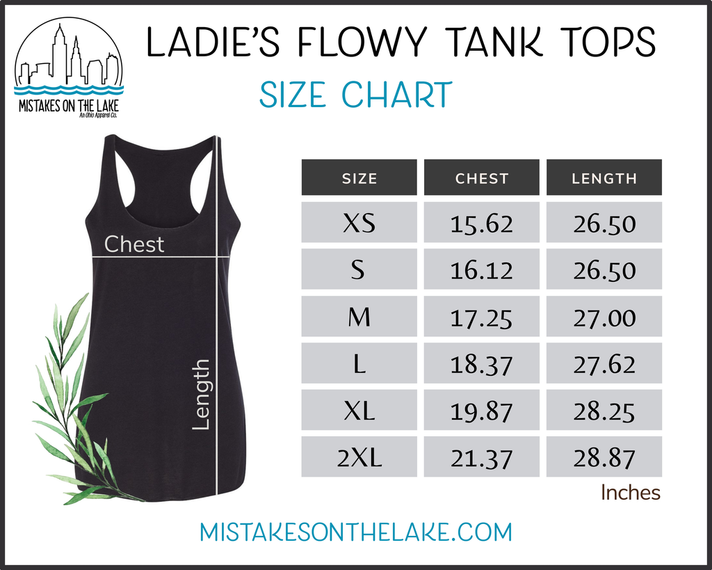 Cleveland College Block Ladies Flowy Tank - Green Text