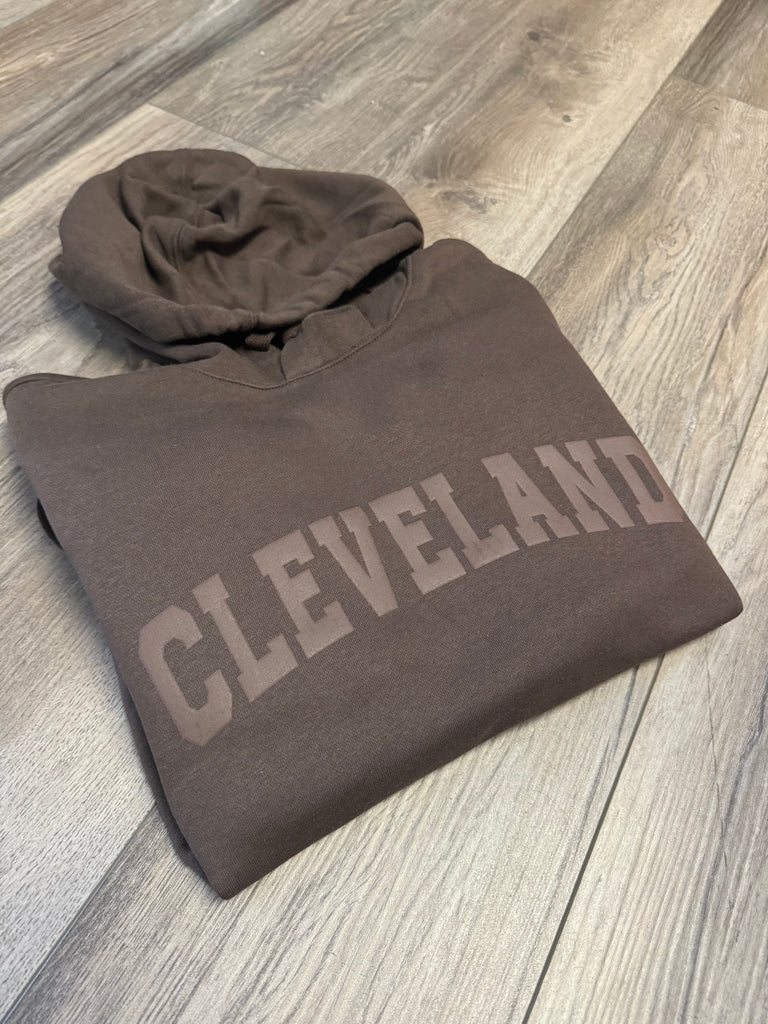 3D Puff Cleveland - Brown Sweatshirt