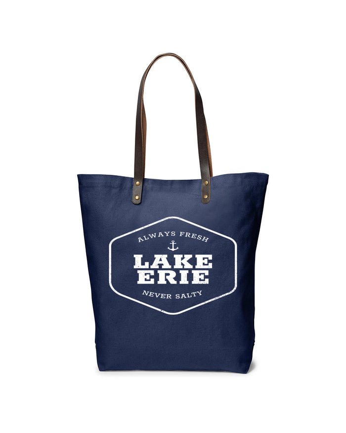 Lake Erie Always Fresh Never Salty Leather Strap Tote - Mistakes on the Lake