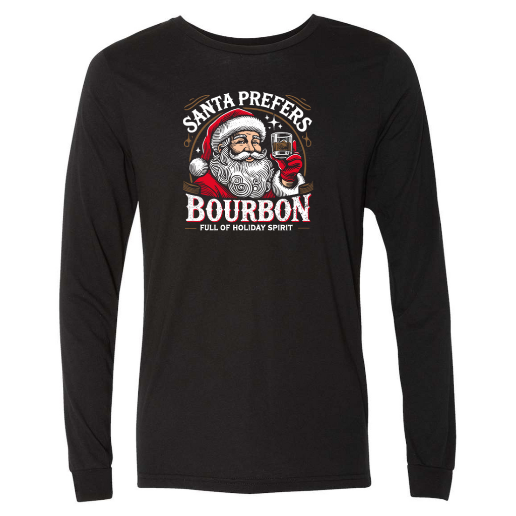 Santa prefers Bourbon Long Sleeve Tee - Mistakes on the Lake