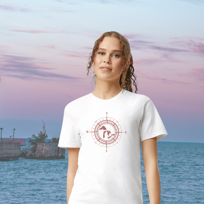 Mauve Great Lakes Compass Tee