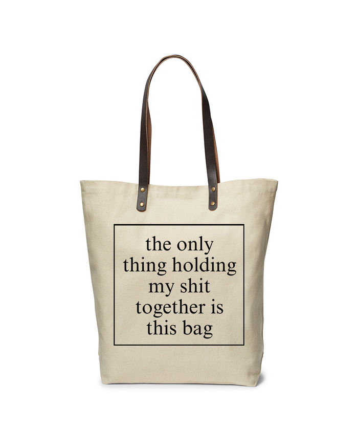 Holding Shit Together Leather Strap Tote - Mistakes on the Lake