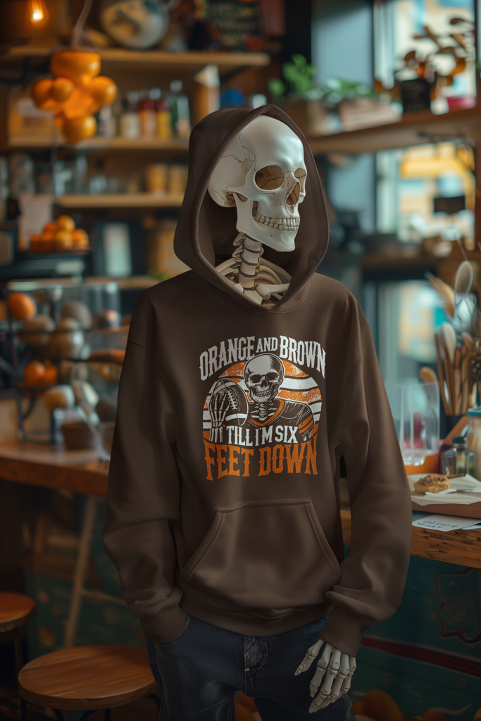 Orange and Brown Til I'm 6 Feet Down - Hooded Sweatshirt