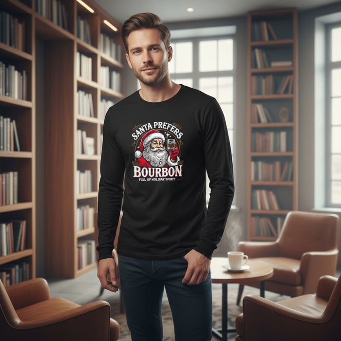 Santa prefers Bourbon Long Sleeve Tee - Mistakes on the Lake