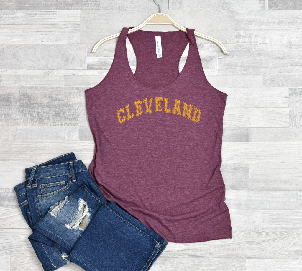 Cleveland Vintage Jersey Ladies Flowy Tank - Mistakes on the Lake
