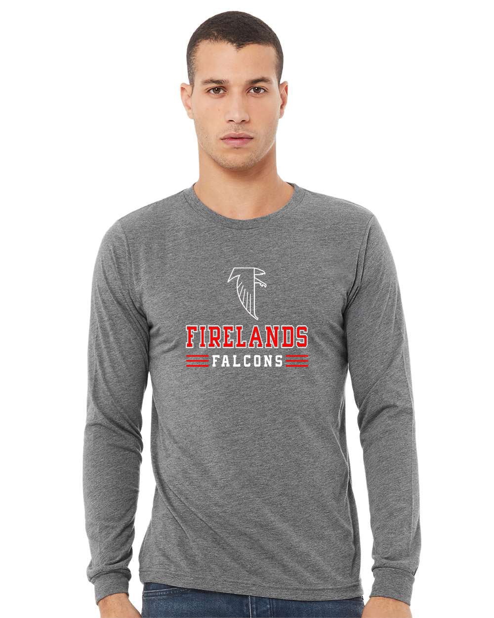 ATLANTA FALCONS BLOCKING PATTERN BOYFRIEND FIT LONG SLEEVE TEE