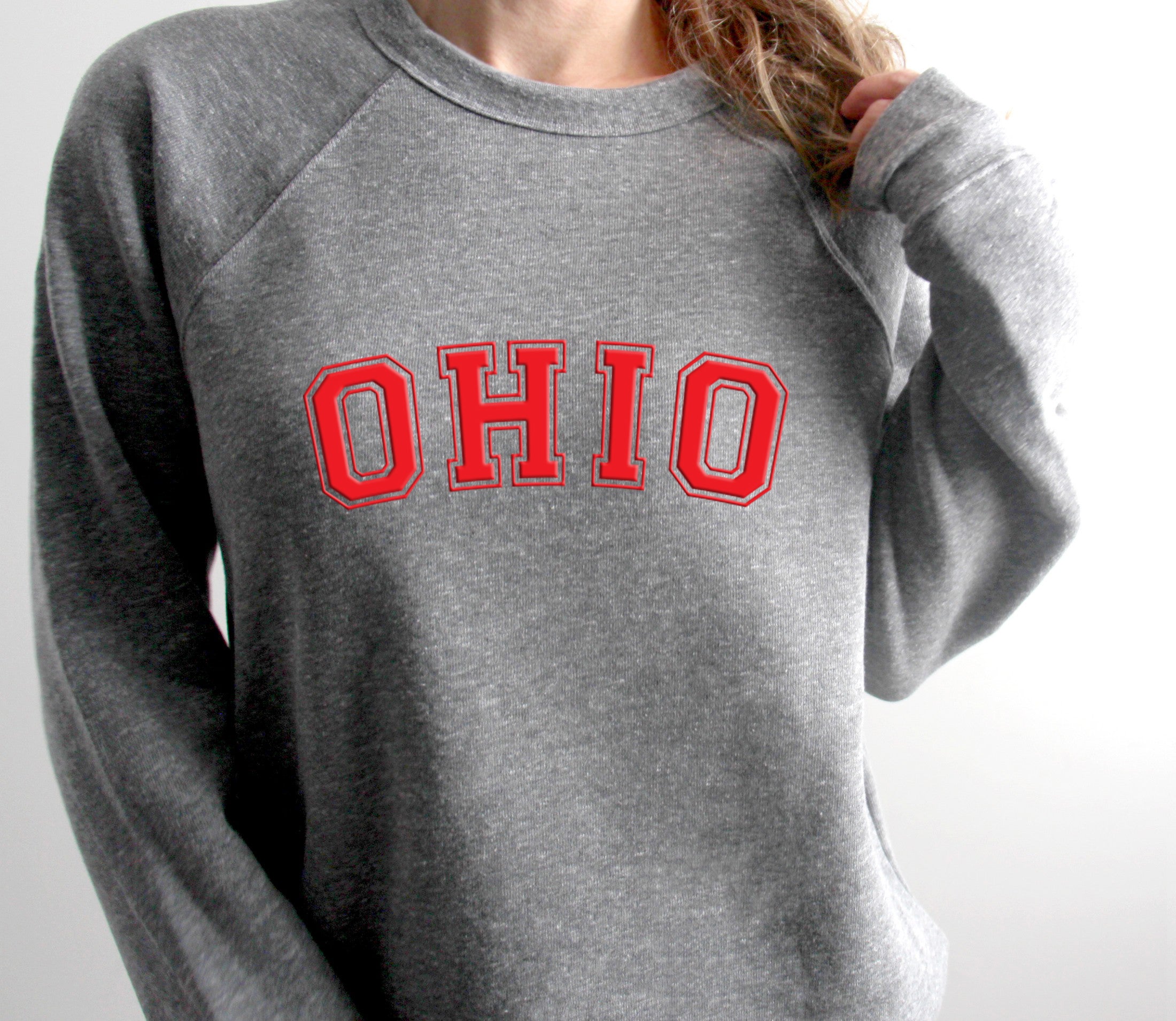 3D Puff Ohio Crewneck Sweatshirt | Mistakes on the Lake