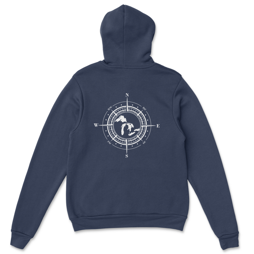 Great Lakes Compass Front & Back Hoodie - Mistakes on the Lake