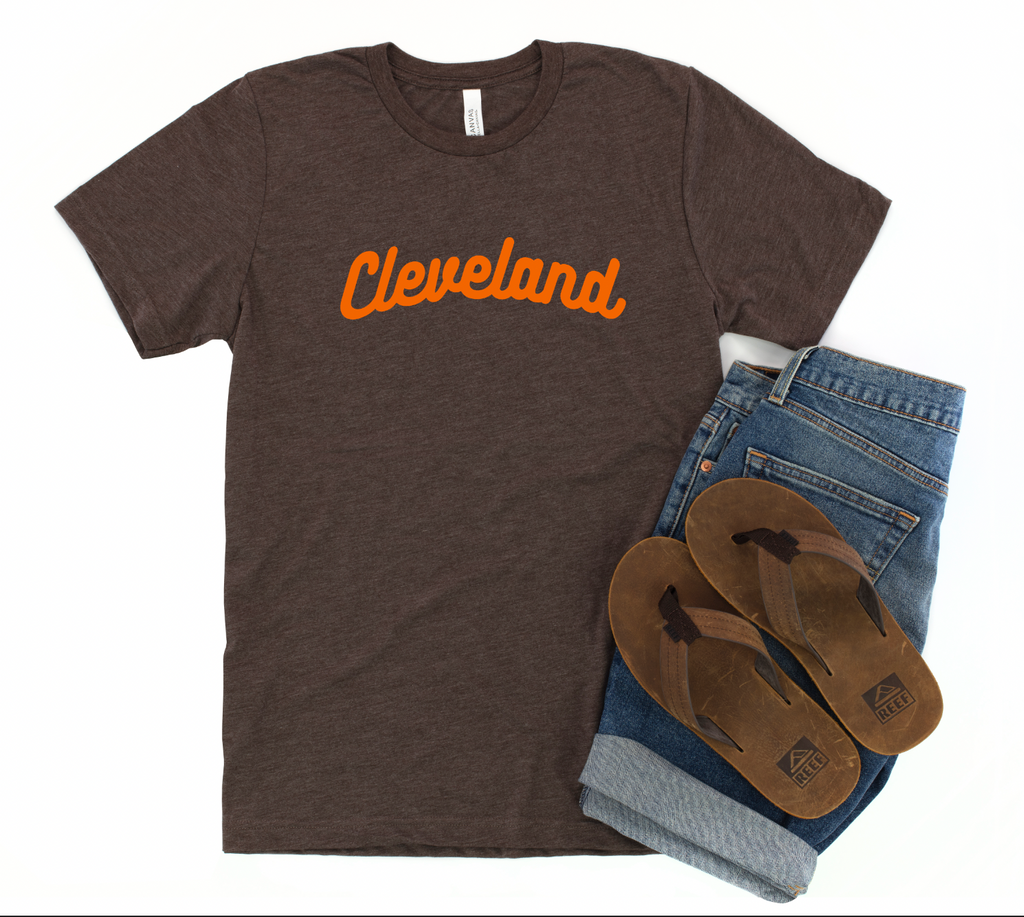 Classic Cleveland Orange & Brown Tee - Mistakes on the Lake