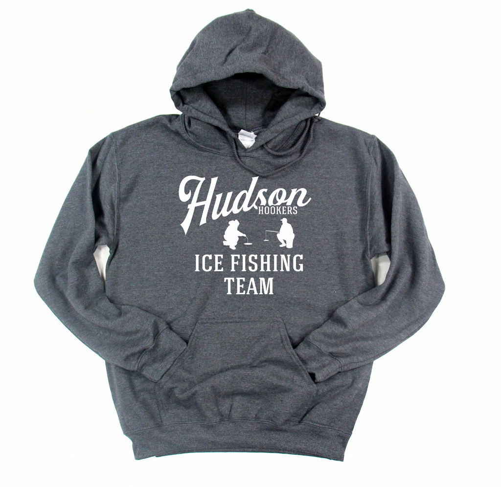 Hudson Hookers Ice Fishing Team Hoodie L / Grey