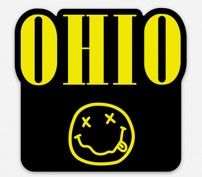 Nirvana Inspired Ohio Smile Sticker - Mistakes on the Lake