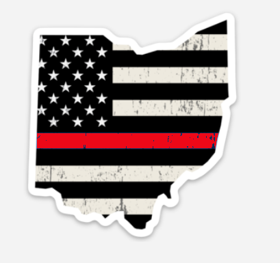 Ohio Firefighter - Red Line Sticker - Mistakes on the Lake