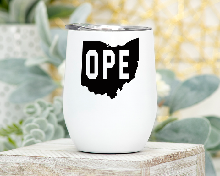 Ope stemless wine tumbler - 12 oz - Mistakes on the Lake