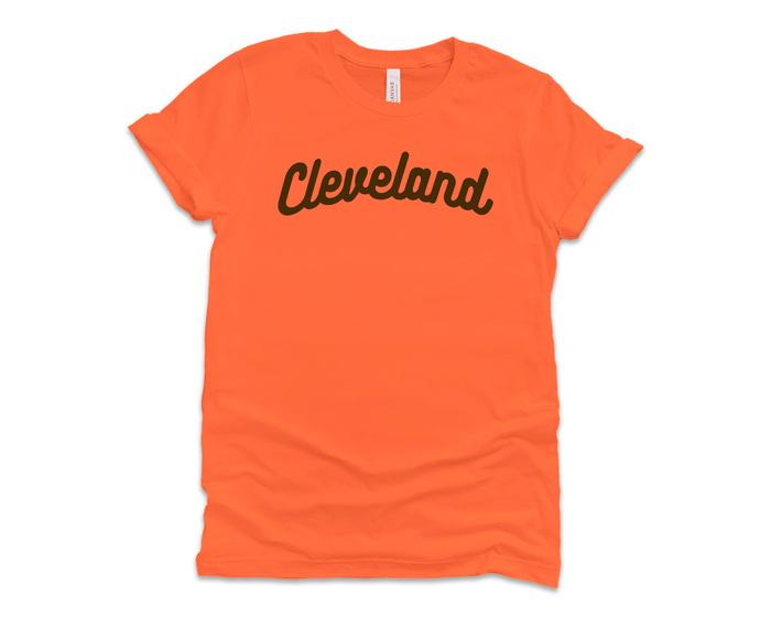 Cleveland Tee - Orange & Brown Tee - Mistakes on the Lake