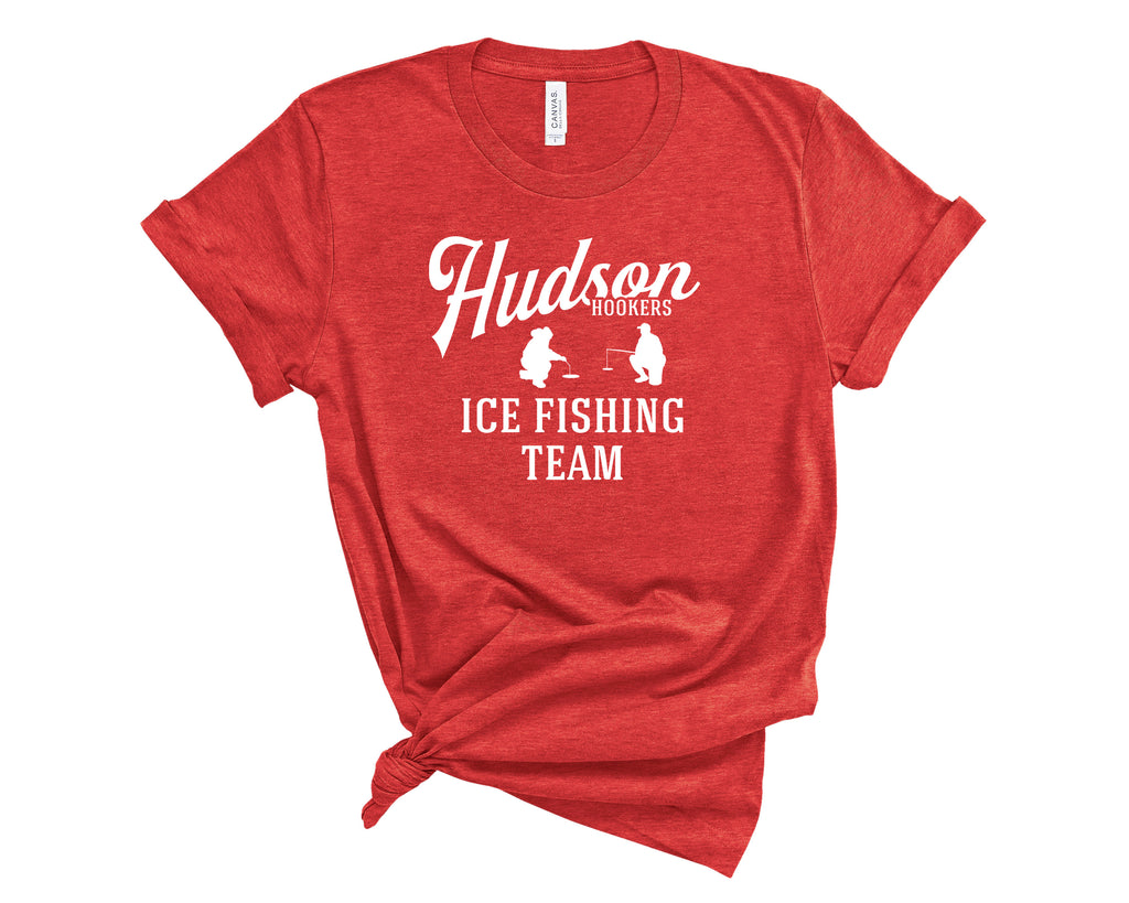 Hudson Hookers Ice Fishing Team Tee M / Red